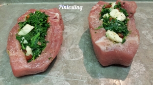 Pintesting - Spinach, Feta and Sundried Tomato Stuffed Pork Chops - Chops stuffed
