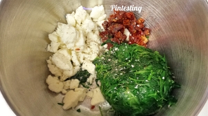 Pintesting - Spinach, Feta and Sundried Tomato Stuffed Pork Chops - Filling
