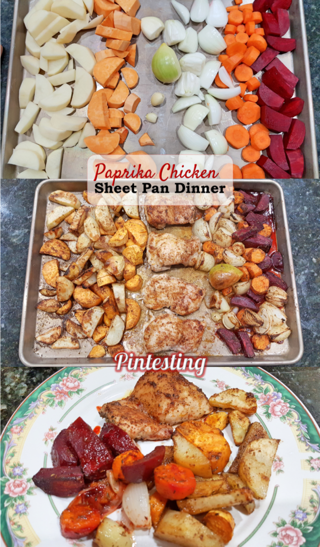 Pintesting Paprika Chicken Sheet Pan Dinner