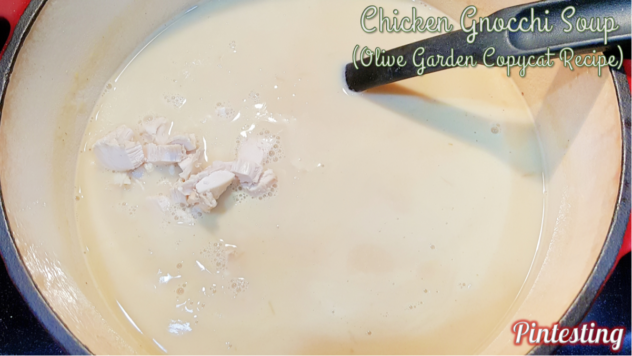 Pintesting Chicken Gnocchi Soup - Add Chicken
