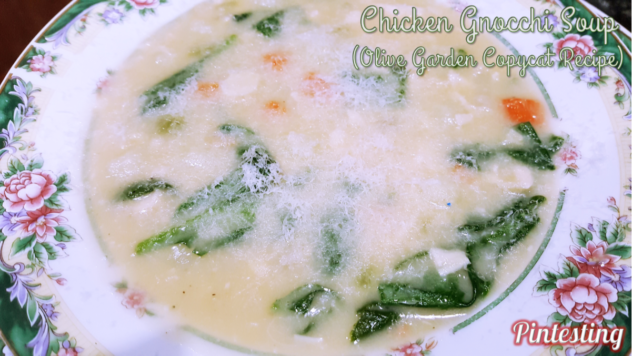 Pintesting Chicken Gnocchi Soup - Plated